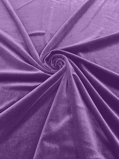 Orchid 60" Wide 90% Polyester 10 percent Spandex Stretch Velvet Fabric for Sewing Apparel Costumes Craft, Sold By The Yard.