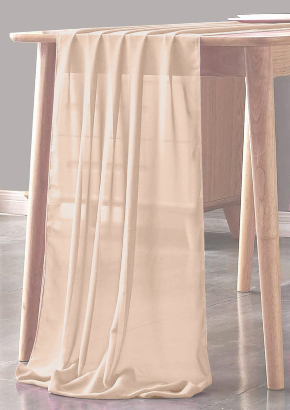 Peach Sheer Table Runner for Wedding, Decorations for Birthday Parties, Banquets, Engagements.