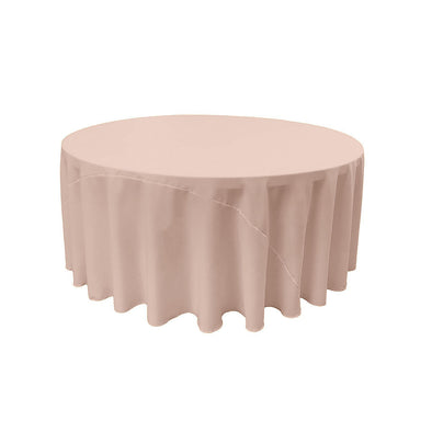 Peach Solid Round Polyester Poplin Tablecloth With Seamless