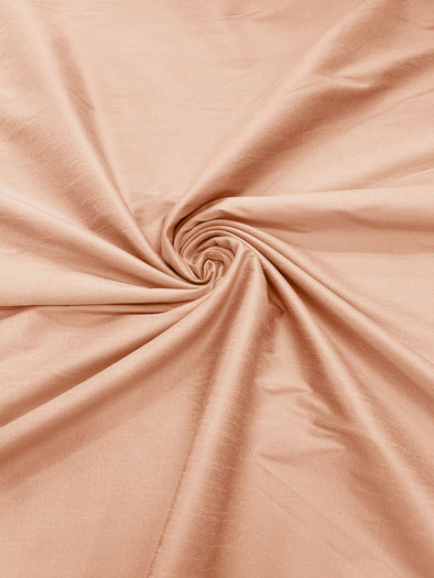 Peach Polyester Dupioni Faux Silk Fabric/ 55” Wide/Wedding Fabric/Home Décor.