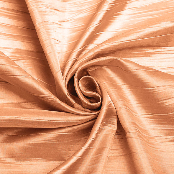 Peach Crushed Taffeta Fabric - 54" Width - Creased Clothing Decorations Crafts - Sold By The Yard