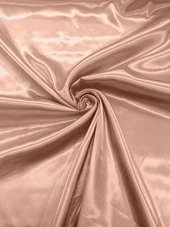 Peach Shiny Charmeuse Satin Fabric for Wedding Dress/Crafts Costumes/58” Wide /Silky Satin