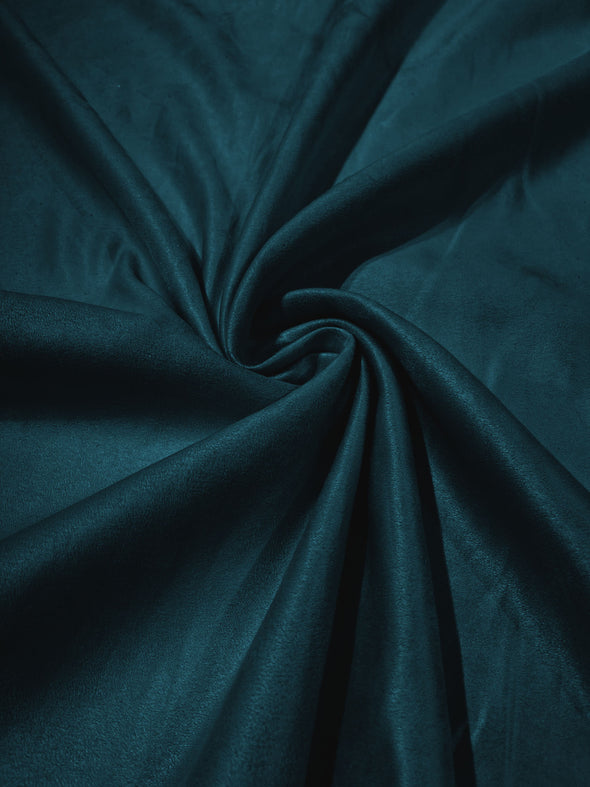 Peacock Faux Suede Polyester Fabric | Microsuede | 58" Wide | Upholstery Weight, Tablecloth, Bags, Pouches, Cosplay, Costume