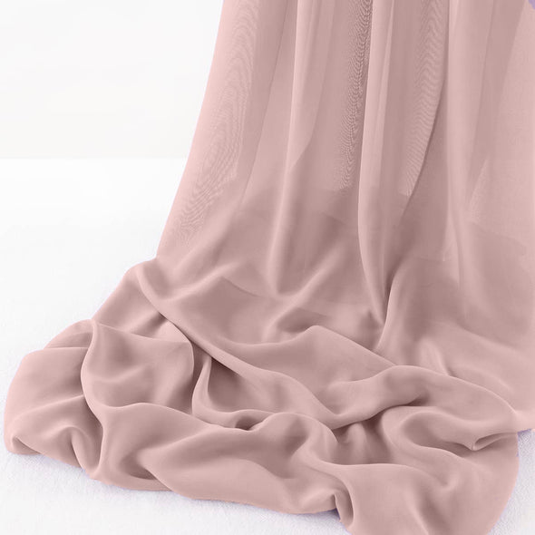 Petal Pink Pack of 10 10ft Wool Dobby Chiffon Table Runner 29x120 Inches Runner for Wedding, Decorations for Birthday Parties, Banquets, Engagements, Sheer