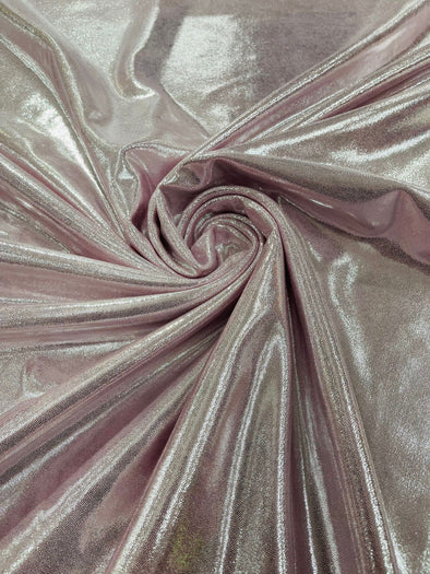 Pink Silver Foggy Foil All Over Foil Metallic Nylon Spandex 4 Way Stretch/58 Inches Wide/Costplay/