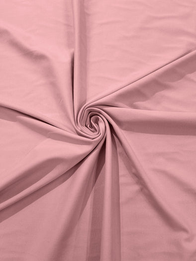 Pink Stretch Ponte De Roma 320 GSM Knit Poly Rayon Fabric, Sold by the Yard.