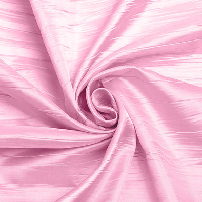 Pink Crushed Taffeta Fabric - 54" Width - Creased Clothing Decorations Crafts - Sold By The Yard