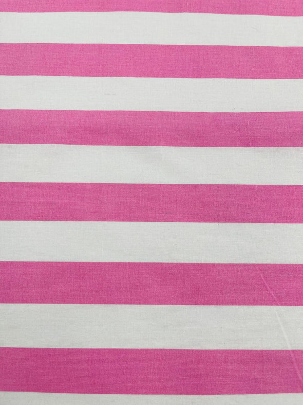 60" Wide by 1" Stripe Poly Cotton Fabric Sold By The Yard