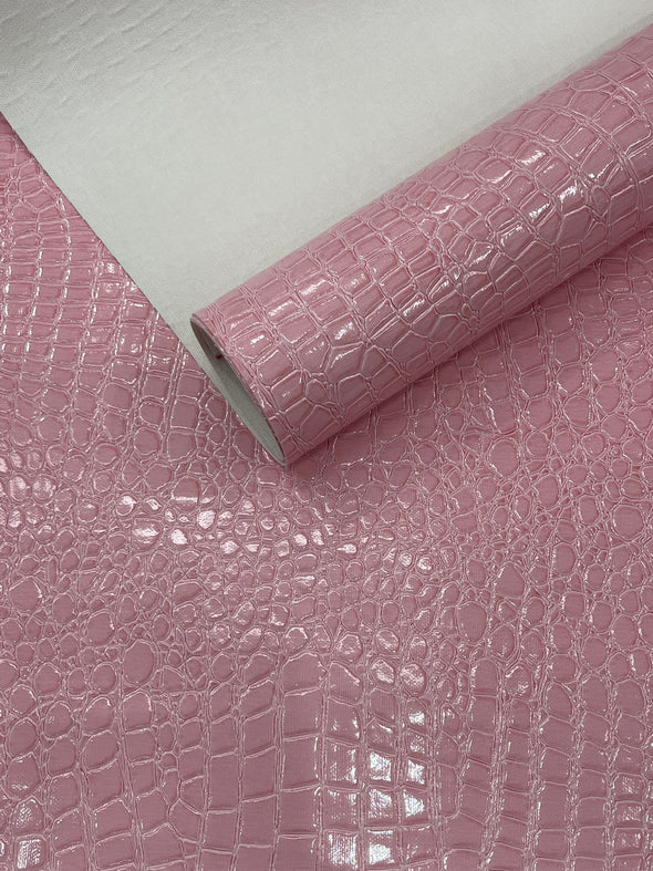 Shiny Alligator 3D Embossed Vinyl Fabric, 54" Wide Upholstery Crafting Accessories Applications.