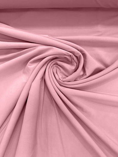 Pink  ITY Fabric Polyester Knit Jersey 2 Way Stretch Spandex Sold By The Yard