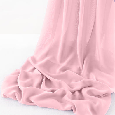 Pink Wool Dobby Chiffon Sheer Table Runner for Wedding, Decorations for Birthday Parties, Banquets, Engagements.