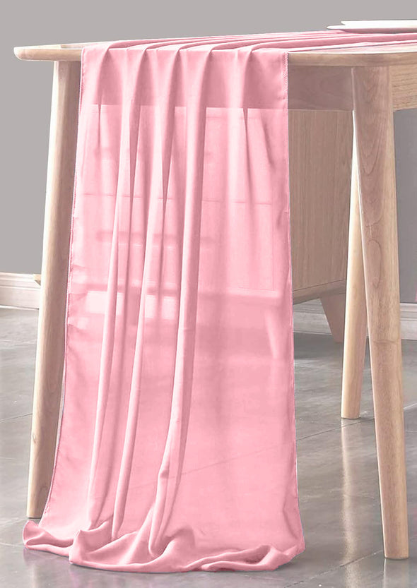 Pink Sheer Table Runner for Wedding, Decorations for Birthday Parties, Banquets, Engagements.