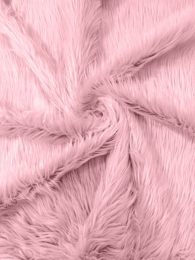 Pink Long Pile Soft Faux Fur Fabric for Fur suit, Cosplay Costume, Photo Prop, Trim, Throw Pillow, Crafts.