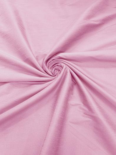 Pink  Polyester Dupioni Faux Silk Fabric/ 55” Wide/Wedding Fabric/Home Décor.
