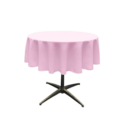 Pink Solid Round Polyester Poplin Tablecloth Seamless