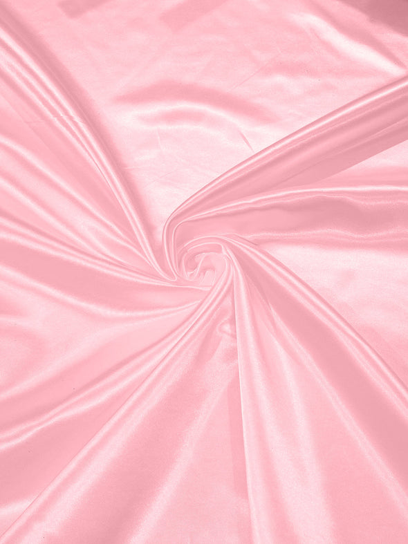 Pink Heavy Shiny Bridal Satin Fabric for Wedding Dress, 60" inches wide sold by The Yard. Modern Color