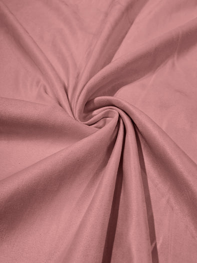 Pink Faux Suede Polyester Fabric | Microsuede | 58" Wide | Upholstery Weight, Tablecloth, Bags, Pouches, Cosplay, Costume
