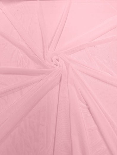 Pink 58/60" Wide Solid Stretch Power Mesh Fabric Spandex/ Sheer See-Though/Sold By The Yard.