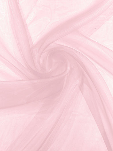 Pink 58/60"Wide 100% Polyester Soft Light Weight, Sheer Crystal Organza Fabric Sold By The Yard
