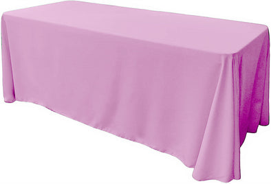 Pink Rectangular Polyester Poplin Tablecloth Floor Length / Party supply