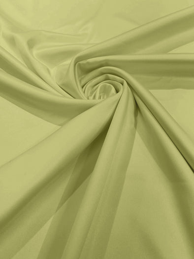 Pistachio Matte Stretch Lamour Satin Fabric 58" Wide/Sold By The Yard. New Colors