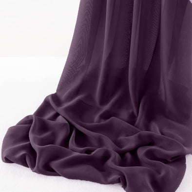 Plum Chelsea Wool Dobby Chiffon Fabric/58" Wide Sheer Fabric/Solid Color Draping Fabric for Wedding Party Easter Backdrop