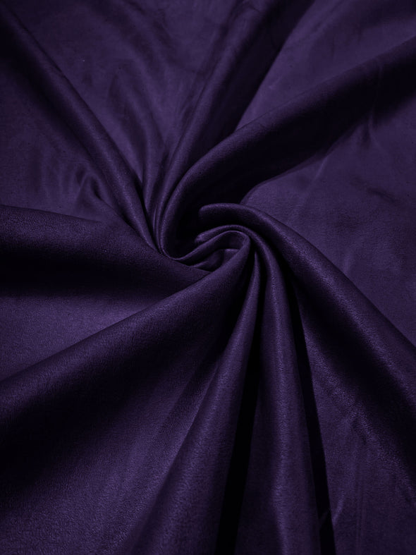 Plum Faux Suede Polyester Fabric | Microsuede | 58" Wide | Upholstery Weight, Tablecloth, Bags, Pouches, Cosplay, Costume