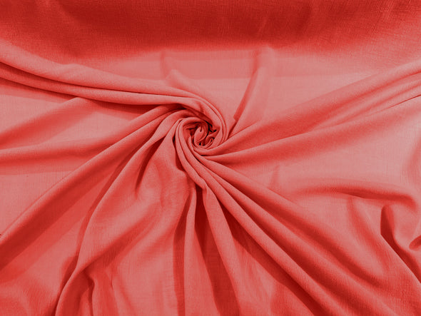Pucci Coral Cotton Gauze Fabric Wide Crinkled Lightweight Sold by The Yard