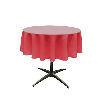 Puchi Coral Solid Round Polyester Poplin Tablecloth Seamless