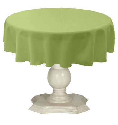 Puchi Lime Round Tablecloth Solid Dull Bridal Satin Overlay for Small Coffee Table Seamless