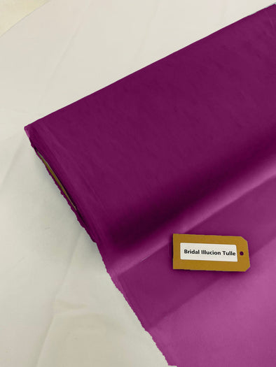 Purple Wine Bridal Illusion Tulle 108"Wide Polyester Premium Tulle Fabric Bolt