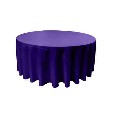 Purple Solid Round Polyester Poplin Tablecloth With Seamless