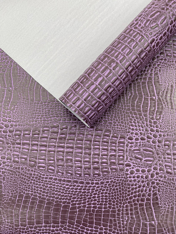 Crocodile Marine Vinyl 2 Tone Upholstery, Crocodile Skin Texture Faux Leather PVC Vinyl, 54" Wide.
