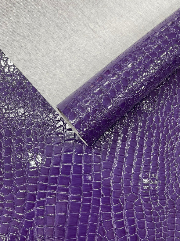 Shiny Alligator 3D Embossed Vinyl Fabric, 54" Wide Upholstery Crafting Accessories Applications.