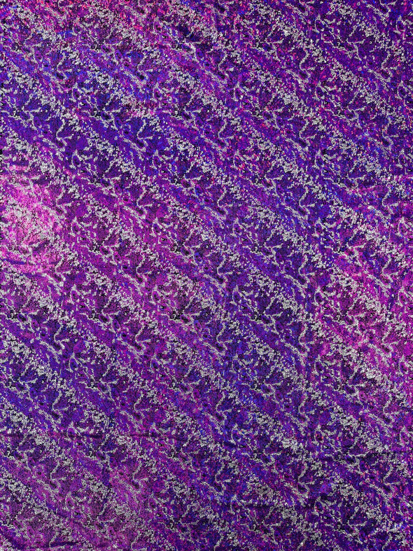 Shattered Glass Snake Design Nylon Spandex Fabric, 4-Way Stretch, Medium Weight, Sold by The Yard