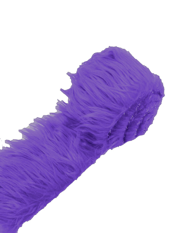 Purple Long Pile Soft Faux Fur Fabric STRIP for Fur suit, Cosplay Costume, Photo Prop, Trim, Throw Pillow, Crafts.