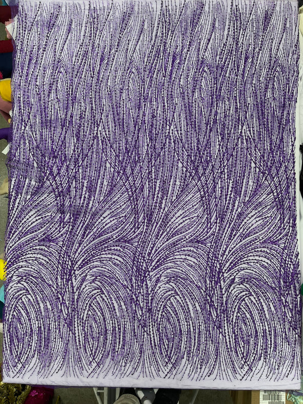 Fashion Glitter Design On A Mesh Lace Fabric/Prom.