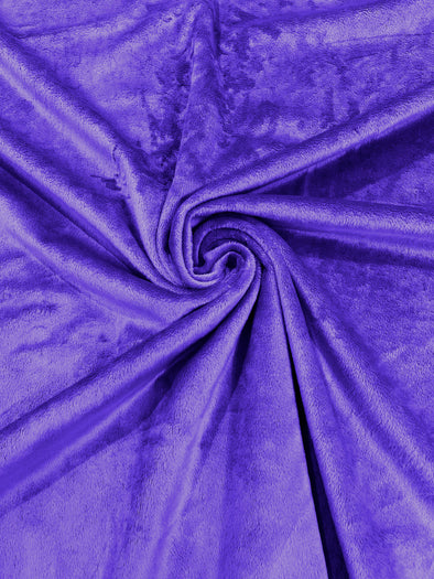 Purple Minky Solid Silky Plush Faux Fur Fabric - Sold by the yard