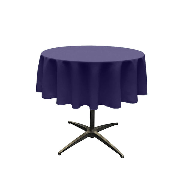 Purple Solid Round Polyester Poplin Tablecloth Seamless