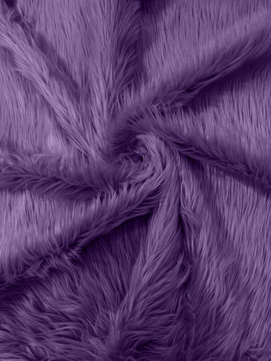 Purple Long Pile Soft Faux Fur Fabric for Fur suit, Cosplay Costume, Photo Prop, Trim, Throw Pillow, Crafts.