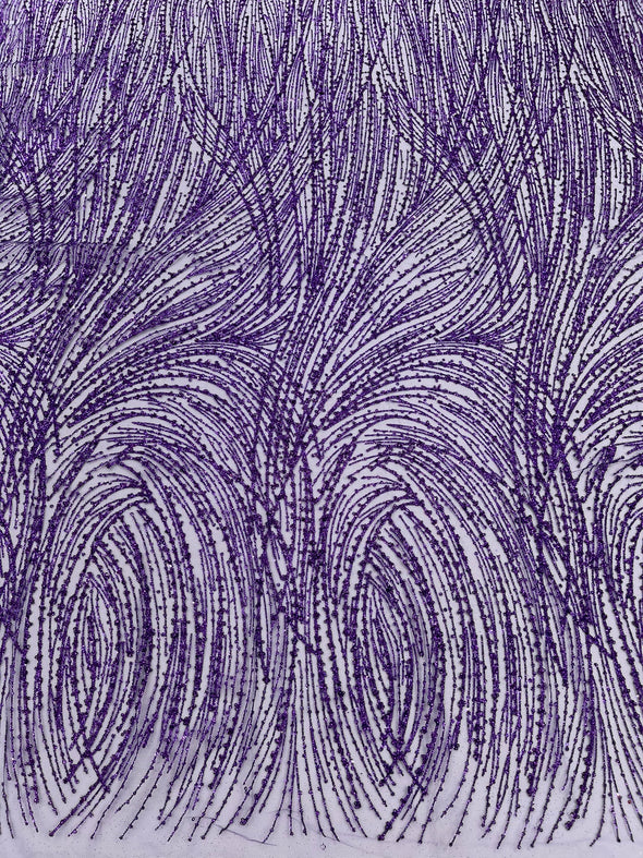 Fashion Glitter Design On A Mesh Lace Fabric/Prom.