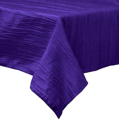 Purple Square Light Weight Accordion Design Crushed Taffeta Seamless Table Overlay.