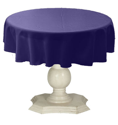 Purple Round Tablecloth Solid Dull Bridal Satin Overlay for Small Coffee Table Seamless