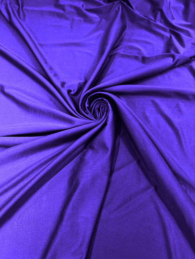Purple  Shiny Milliskin Nylon Spandex Fabric 4 Way Stretch 58" Wide Sold by The Yard