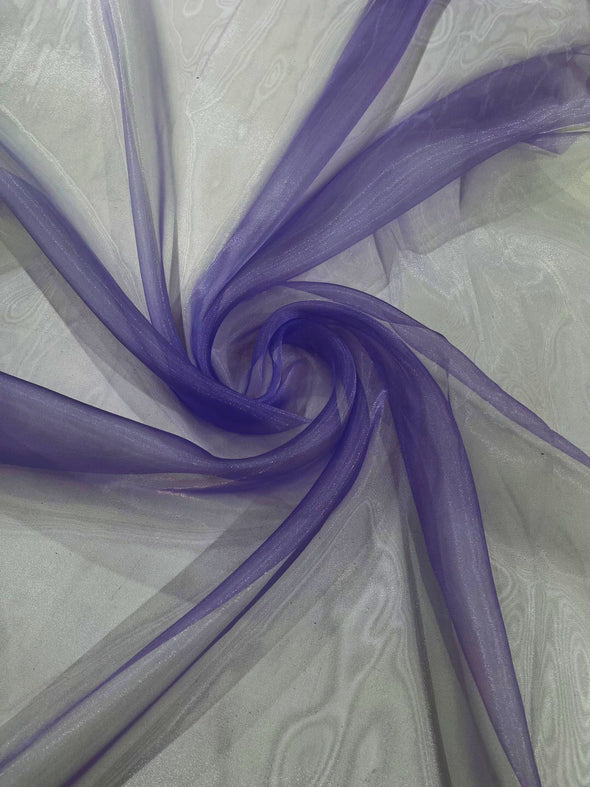 Purple 58/60"Wide 100% Polyester Soft Light Weight, Sheer Crystal Organza Fabric Sold By The Yard