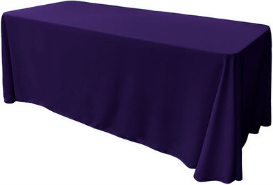 Purple Rectangular Polyester Poplin Tablecloth Floor Length / Party supply