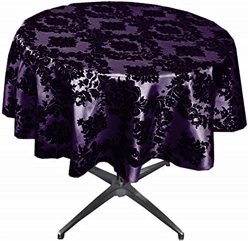 Purple Taffeta Flocking Damask Table Rounds for Wedding, Bridal Shower/Baby Shower, Dinner, Special Events/Home Decor