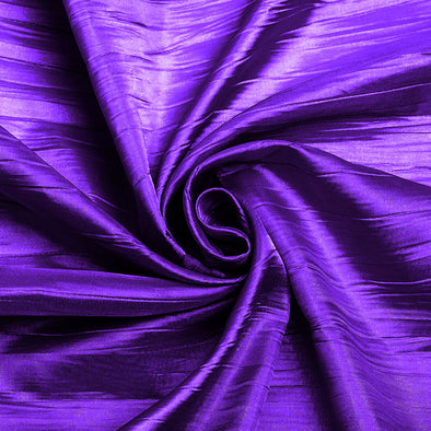 Purple Crushed Taffeta Fabric - 54" Width - Creased Clothing Decorations Crafts - Sold By The Yard