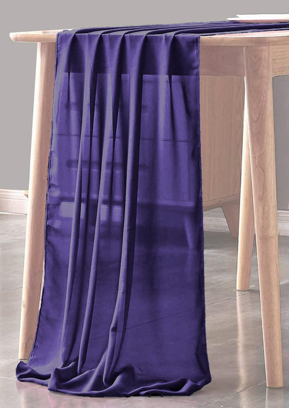 Purple Sheer Table Runner for Wedding, Decorations for Birthday Parties, Banquets, Engagements.