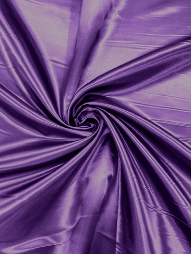 Purple Heavy Shiny Bridal Satin Fabric for Wedding Dress, 60" inches wide sold by The Yard. Modern Color